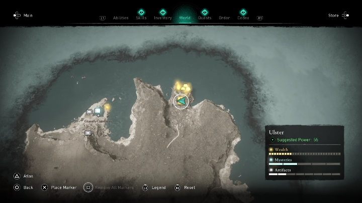 Umiejętność Wikińskie pozdrowienie (Vikingr Salute) znajdziecie na północnej części regionu - AC Valhalla Gniew Druidów: Uczone księgi, zdolności - Ulster, sekrety, lokacje - Assassins Creed Valhalla - poradnik do gry