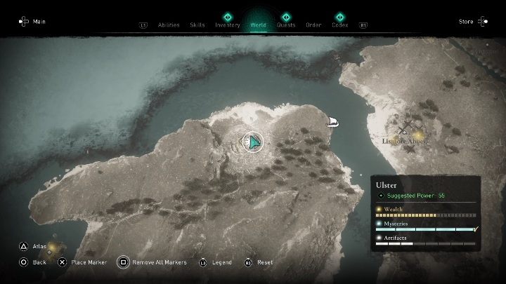Lokacja przeklętego miejsca: Na północnej części regionu - AC Valhalla Gniew Druidów: Przeklęty symbol - Ulster, sekrety, lokacje - Assassins Creed Valhalla - poradnik do gry