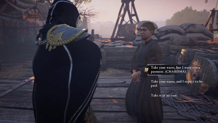 W trakcie rozmowy z mężczyzną macie wybór odnośnie nagrody - AC Valhalla Oblężenie Paryża: Paczka do Paryża/A Package for Paris - solucja - Assassins Creed Valhalla - poradnik do gry