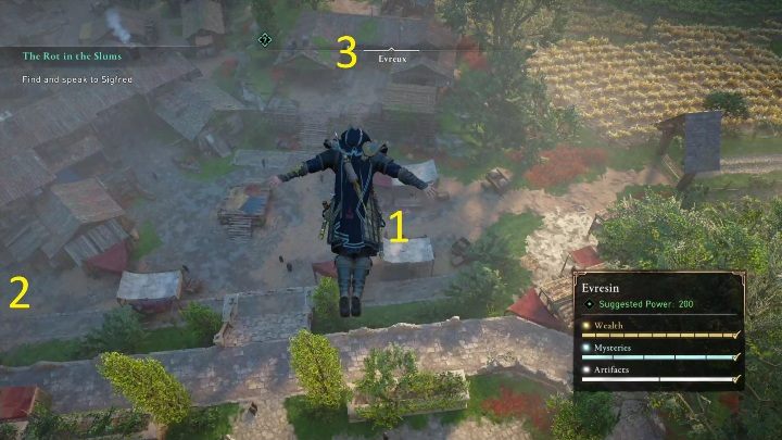 Zaraz od punktu synchronizacji musicie skręcić w prawo, a zobaczycie rynek - AC Valhalla Oblężenie Paryża: Głaskot - jak zdobyć trofeum, wszystkie koty - Assassins Creed Valhalla - poradnik do gry