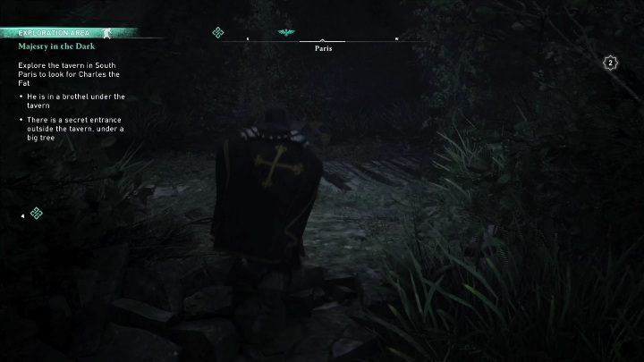 Wejście do domu uciech znajduje się za zaroślami (zaznaczone będą na mapie) - AC Valhalla Oblężenie Paryża: Majestat w mroku - solucja, opis przejścia - Assassins Creed Valhalla - poradnik do gry