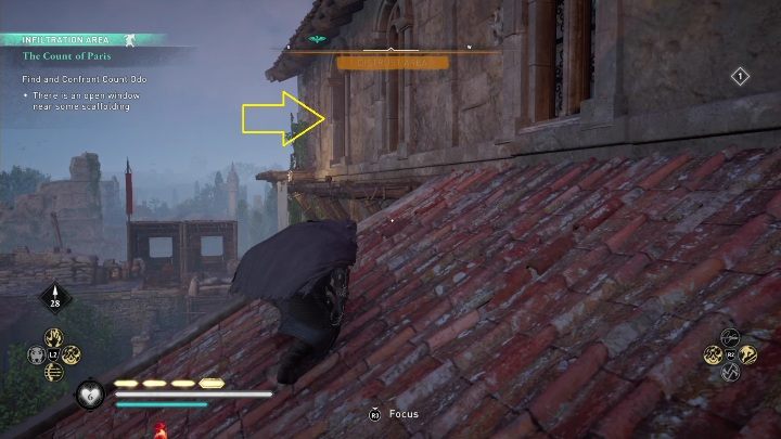 Do pałacu hrabiego wejdziecie przez okno, po lewej stronie budynku - AC Valhalla Oblężenie Paryża: Hrabia Paryża - solucja, opis przejścia - Assassins Creed Valhalla - poradnik do gry