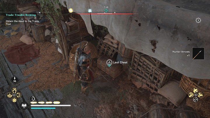 Udajcie się do miejsca wskazanego na mapie świata i skorzystajcie ze Wzroku Odyna, aby zlokalizować skrzynię z dokumentem - AC Valhalla Gniew Druidów: Nawarzyć piwa/Trouble Brewing - solucja - Assassins Creed Valhalla - poradnik do gry