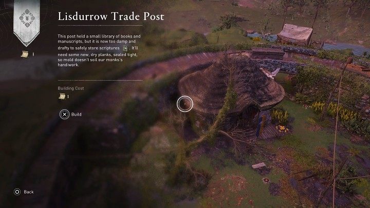 Wróćcie do placówki handlowej w Lisdurrow i wejdziecie w interakcję z drewnianą tablicą, a następnie zaakceptujecie budowę nowego budynku - AC Valhalla Gniew Druidów: Dane słowo/Giving Your Words - solucja - Assassins Creed Valhalla - poradnik do gry