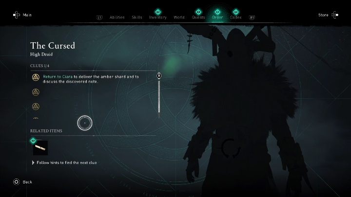 1 wskazówka: Otrzymywana automatycznie podczas głównego zadania Eliksir krwi/Potion of Blood - AC Valhalla Gniew Druidów: Dzieci Danu - lista, wszystkie wskazówki - Assassins Creed Valhalla - poradnik do gry