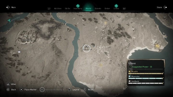 2 wskazówka: Bally na Gall, w pobliżu wodospadu - AC Valhalla Gniew Druidów: Dzieci Danu - lista, wszystkie wskazówki - Assassins Creed Valhalla - poradnik do gry