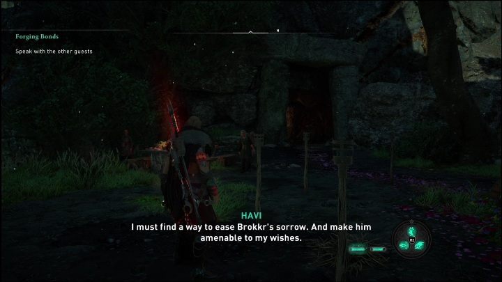 Tytuł tej części zadania może być mylący musicie porozmawiać tylko z jednym gościem, ten będzie stać zaraz obok sarkofagu - AC Valhalla Świt Ragnaroku: Budowanie więzi (Forging Bonds) - opis przejścia - Assassins Creed Valhalla - poradnik do gry