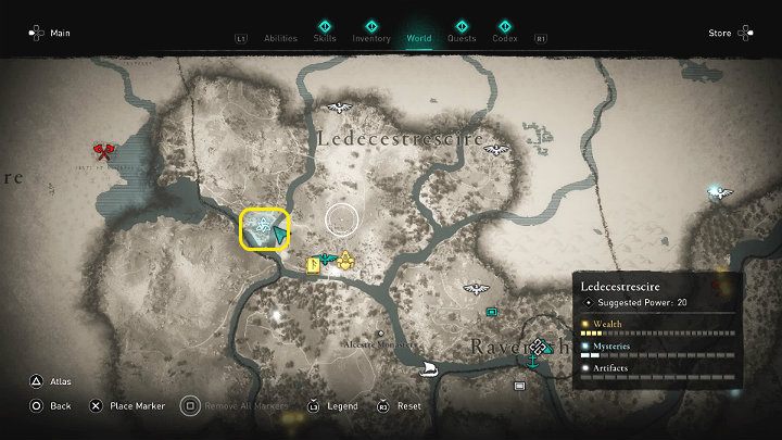 W miejscu zaznaczonym na powyższym obrazku spotkasz lamentującą kobietę, która została uwięziona w wieży przez żołnierza stojącego na zewnątrz - Assassins Creed Valhalla: Biała Dama z Tamworth - solucja, opis przejścia - Assassins Creed Valhalla - poradnik do gry