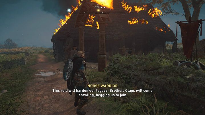 Na szczęście Eivor zawsze ma przy sobie pochodnię więc zrób z niej użytek i podpal pobliski budynek - Assassins Creed Valhalla: Saga o półgłówkach 1/The Twit Saga 1 - solucja - Assassins Creed Valhalla - poradnik do gry