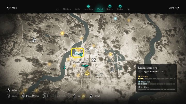 W mieście Ledecestre, w miejscu zaznaczonym na powyższym obrazku spotkasz kobietę, która wymaga od Eivora, by ten przyniósł jej jaja żmii - Assassins Creed Valhalla: Cuchnący wywar/The Stink-Brew - solucja - Assassins Creed Valhalla - poradnik do gry