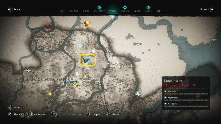 W miejscu zaznaczonym na powyższym obrazku spotkasz kobiety, które zamknęły się w małym murowanym kościele - Assassins Creed Valhalla: Siostry Topora/Sisters of the Axe - solucja - Assassins Creed Valhalla - poradnik do gry