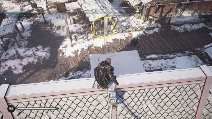 Początek: Kartka znajduje się na szczurze powieszonym pomiędzy domami - Assassins Creed Valhalla: Karta niesiona wiatrem - Eurvicscire, sekrety, lokacje - Assassins Creed Valhalla - poradnik do gry