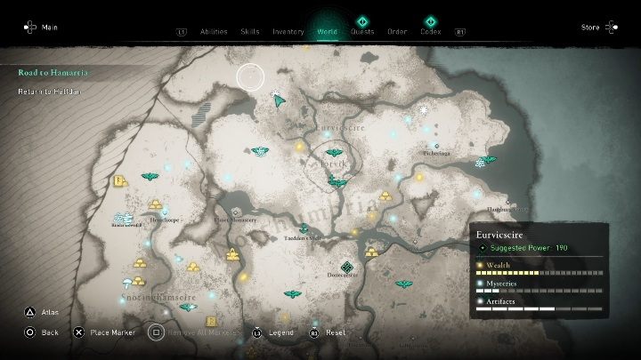 Lokacja przeklętego miejsca: na północ od Jorvik - Assassins Creed Valhalla: Przeklęty symbol - Eurvicscire, sekrety, lokacje - Assassins Creed Valhalla - poradnik do gry