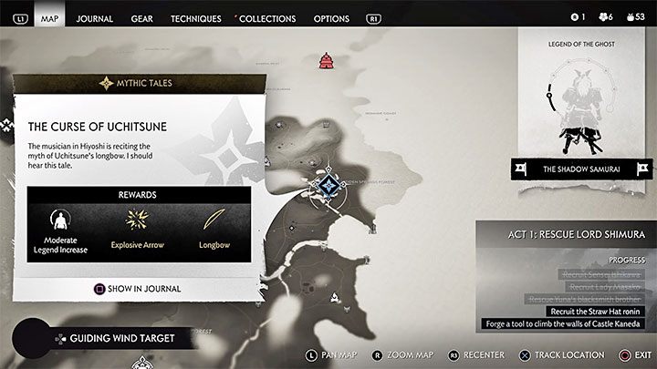 W momencie otrzymania każdego nowego zadania możesz przejść do dziennika Jina i dowiedzieć się na temat nagród przewidzianych za ukończenie go - Ghost of Tsushima: Porady na start - Ghost of Tsushima - poradnik do gry