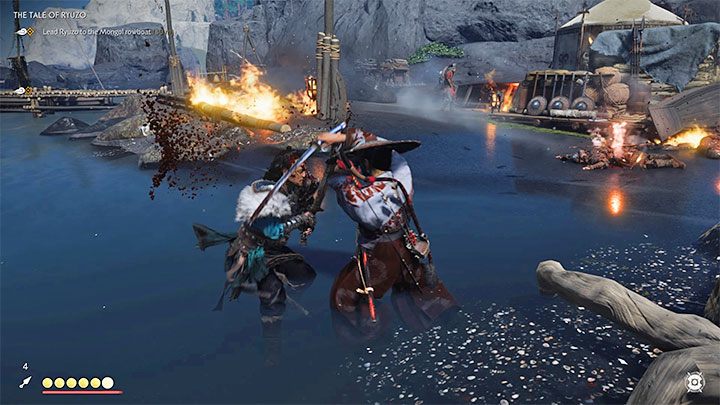 Jin do atakowania przeciwników w walce w zwarciu używa tylko jednej broni białej - katany - Ghost of Tsushima: Walka bezpośrednia - styl Samuraja - Ghost of Tsushima - poradnik do gry