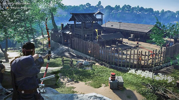 Ciekawym pomysłem na eliminowanie wrogów pozostając w ukryciu jest poleganie na zagrożeniach środowiskowych - Ghost of Tsushima: Skradanie się - styl Ducha - Ghost of Tsushima - poradnik do gry