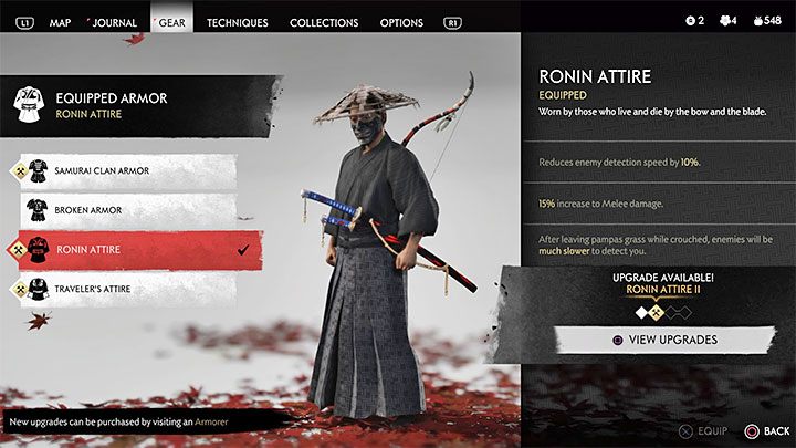 Ubranie ronina jest idealnym wyborem na potrzeby skradania się w lokacjach, w których przebywają Mongołowie - Ghost of Tsushima: Najlepsze pancerze na start - Ghost of Tsushima - poradnik do gry