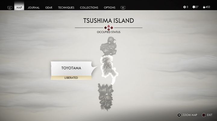 Mapa w Ghost of Tsushima podzielona jest na trzy części - Ghost of Tsushima: Eksploracja świata gry - Ghost of Tsushima - poradnik do gry