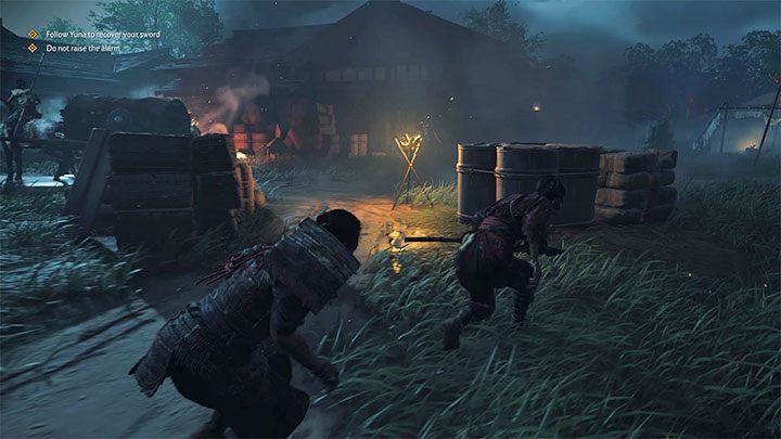 Spróbuj wyjść z chatki, a załączy się cut-scenka z pierwszego spotkania z Yuną - Ghost of Tsushima: Prolog solucja, opis przejścia - Ghost of Tsushima - poradnik do gry