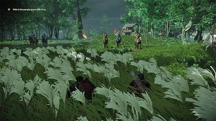 Po tym jak powrócisz do sterowania dorosłym Jinem zacznij podążać za podmuchami wiatru - Ghost of Tsushima: Prolog solucja, opis przejścia - Ghost of Tsushima - poradnik do gry