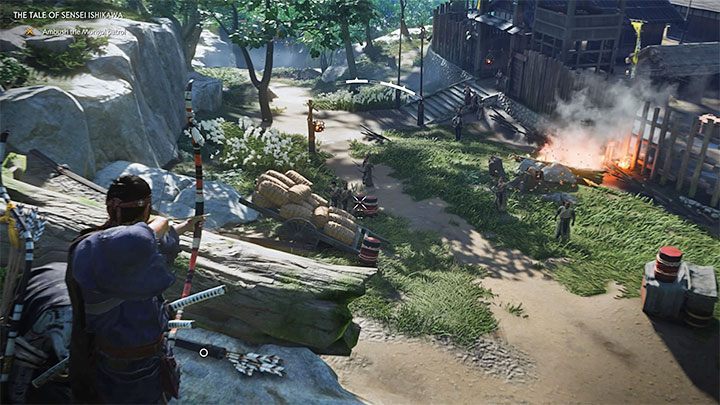 Po tym jak odzyskasz kontrolę nad Jinem pojawi się okazja do zaatakowania przeciwników z zaskoczenia - Ghost of Tsushima: Opowieść Senseia Ishikawy (The Tale of Sensei) solucja - Ghost of Tsushima - poradnik do gry