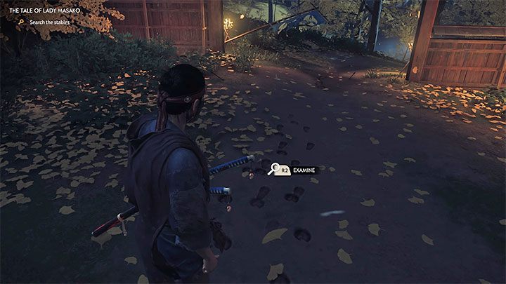 Zbadaj zwłoki pokonanych skrytobójców, a następnie skieruj się do stajni - Ghost of Tsushima: Opowieść Pani Masako (The Tale of Lady Masako) solucja - Ghost of Tsushima - poradnik do gry