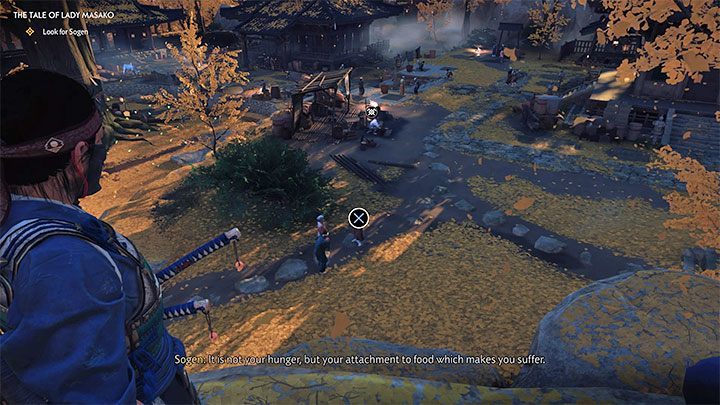 Odszukaj Panią Masako, porozmawiaj z nią i wyrusz za nią w stronę pobliskiego punktu widokowego - Ghost of Tsushima: Opowieść Pani Masako (The Tale of Lady Masako) solucja - Ghost of Tsushima - poradnik do gry