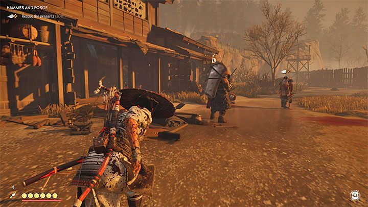 Wyjdź na zewnątrz i wyrusz w stronę oznaczonego budynku - Ghost of Tsushima: Młot i kuźnia (Hammer and Forge) solucja, opis przejścia - Ghost of Tsushima - poradnik do gry