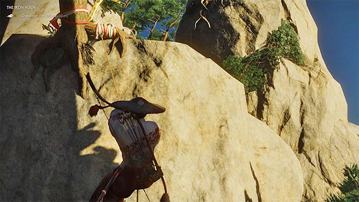 Musisz po raz pierwszy zacząć używać liny z hakiem, czyli nowego gadżetu odblokowanego na samym początku misji - Ghost of Tsushima: Żelazny hak (The Iron Hook) solucja, opis przejścia - Ghost of Tsushima - poradnik do gry