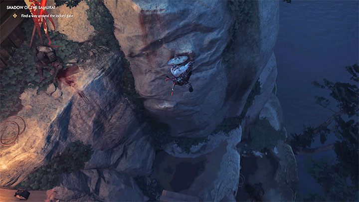 Zainteresuj się obszarem na prawo od zamkniętej bramy - Ghost of Tsushima: Cień samuraja (Shadow of the Samurai) solucja, opis przejścia - Ghost of Tsushima - poradnik do gry