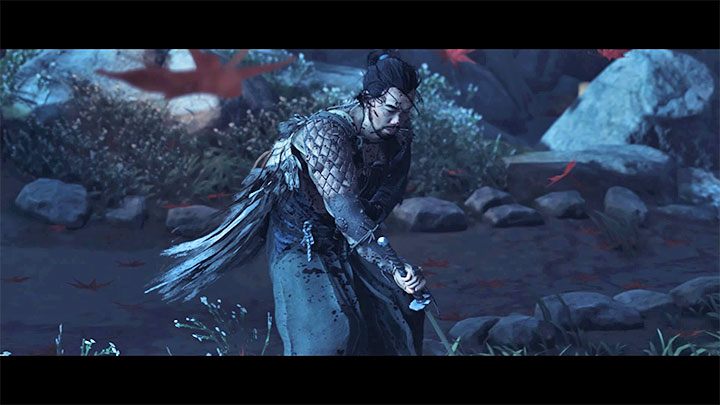 Jeśli straciłeś dużo punktów zdrowia to oddalaj się od bossa i aktywuj opcję leczenia (dolny kierunek na krzyżaku) - Ghost of Tsushima: Cień samuraja (Shadow of the Samurai) solucja, opis przejścia - Ghost of Tsushima - poradnik do gry