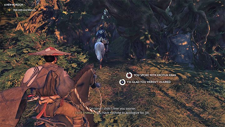 Podążaj za wierzchowcem, którego dosiada Lord Shimura - Ghost of Tsushima: Nowy horyzont (A New Horizon) solucja, opis przejścia - Ghost of Tsushima - poradnik do gry