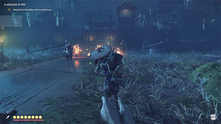 Prędzej czy później i tak musisz zejść ze wzgórza i wyruszyć w stronę fortu - Ghost of Tsushima: Wiadomość w płomieniach (A Message in Fire) solucja - Ghost of Tsushima - poradnik do gry