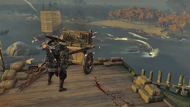 Przed Tobą najprzyjemniejsza część misji, bo możesz używać wyrzutni hwacha do bombardowania mongolskich celów - Ghost of Tsushima: Wiadomość w płomieniach (A Message in Fire) solucja - Ghost of Tsushima - poradnik do gry