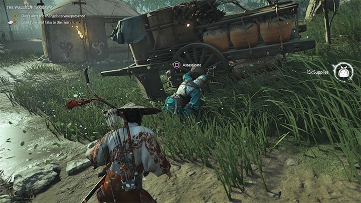W tej części misji nie możesz zostać wykryty przez Mongołów, gdyż będzie to oznaczało automatyczne zawalenie całego zadania - Ghost of Tsushima: Mury Yarikawy (The Walls of Yarikawa) solucja, opis przejścia - Ghost of Tsushima - poradnik do gry
