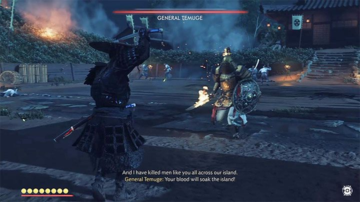 Od razu po załączeniu się pojedynku wybierz postawę wody, czyli taką, która najlepiej sprawdza się podczas walk z przeciwnikami używającymi tarcz - Ghost of Tsushima: Duch Yarikawy (The Ghost of Yarikawa) solucja, opis przejścia - Ghost of Tsushima - poradnik do gry