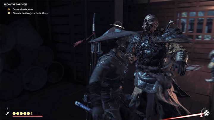 Do wyeliminowania są Mongołowie z trzech pięter baszty - Ghost of Tsushima: Z ciemności (From the Darkness) solucja, opis przejścia - Ghost of Tsushima - poradnik do gry
