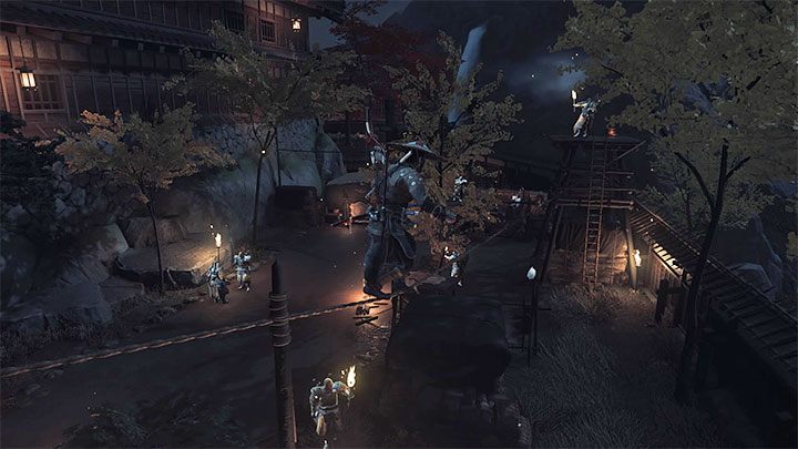 Zeskocz na niższy fragment dachu, ale nie zeskakuj całkiem na dół - Ghost of Tsushima: Z ciemności (From the Darkness) solucja, opis przejścia - Ghost of Tsushima - poradnik do gry