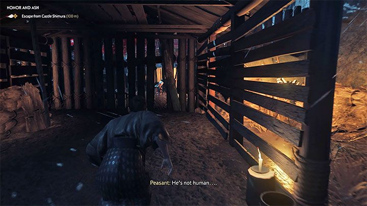 Pamiętaj o tym, że pomimo utraty wszystkich elementów wyposażenia możesz pomagać sobie skupionym słyszeniem do odnajdywania wrogów oraz śledzenia tych postaci, które pozostają w ruchu - Ghost of Tsushima: Honor i popiół (Honor and Ash) solucja, opis przejścia - Ghost of Tsushima - poradnik do gry