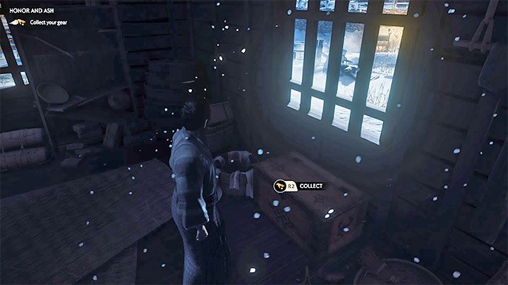 Cały ekwipunek głównego bohatera składowany jest w tym samym pomieszczeniu, w którym Jin się obudził - Ghost of Tsushima: Honor i popiół (Honor and Ash) solucja, opis przejścia - Ghost of Tsushima - poradnik do gry