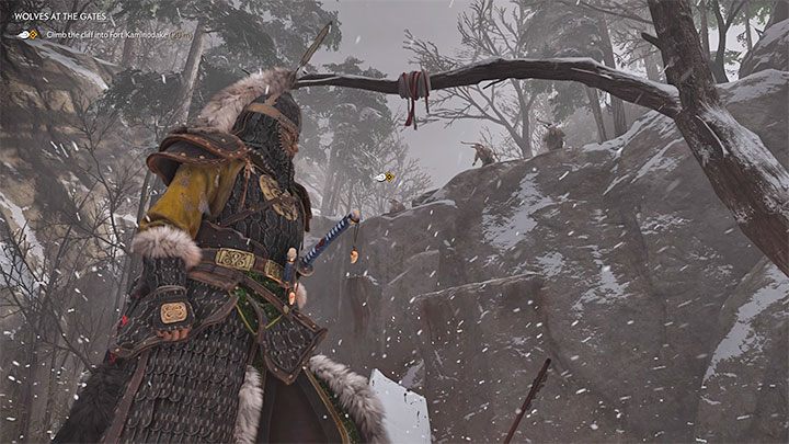 Wejdź na dach szałasu sąsiadującego z ogniskiem - Ghost of Tsushima: Wilki u bram (Wolves at the Gates) solucja, opis przejścia - Ghost of Tsushima - poradnik do gry