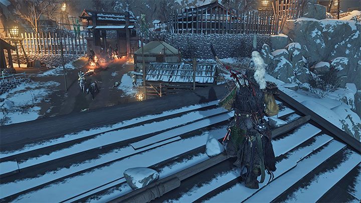 Zgodnie z sugestią dobrym pomysłem będzie zaplanowanie ataku z zaskoczenia na mongolski patrol - Ghost of Tsushima: Wilki u bram (Wolves at the Gates) solucja, opis przejścia - Ghost of Tsushima - poradnik do gry