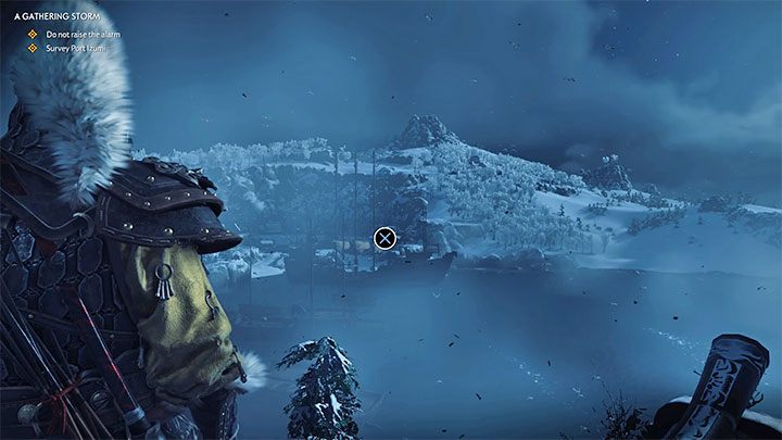 Skorzystaj z drabiny żeby dostać się na szczyt latarni morskiej - Ghost of Tsushima: Nadciągająca burza (A Gathering Storm) solucja - Ghost of Tsushima - poradnik do gry