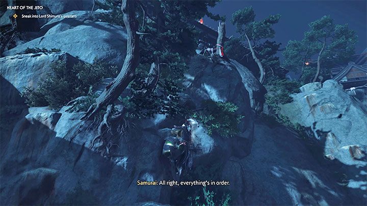 Kontynuuj wspinaczkę, tym razem przemieszczając się w bok i doskakując do kolejnych interaktywnych krawędzi - Ghost of Tsushima: Serce Jito (Heart of the Jito) solucja, opis przejścia - Ghost of Tsushima - poradnik do gry