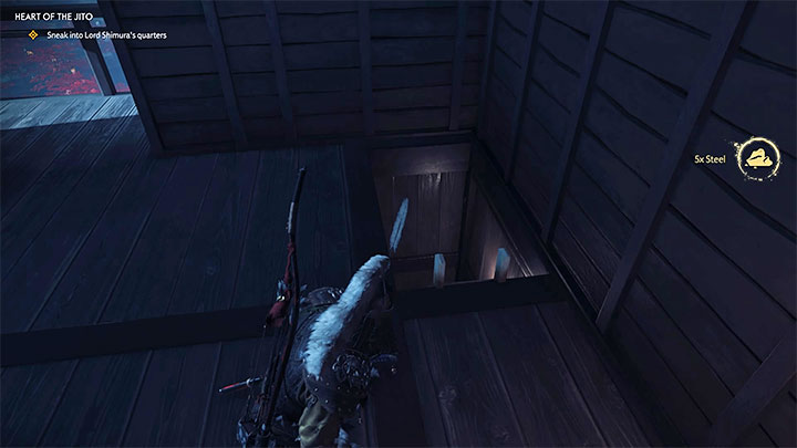 Wejdź do wieży i znajdź w niej otwór z drabiną pozwalającą zejść na niższe piętro - Ghost of Tsushima: Serce Jito (Heart of the Jito) solucja, opis przejścia - Ghost of Tsushima - poradnik do gry
