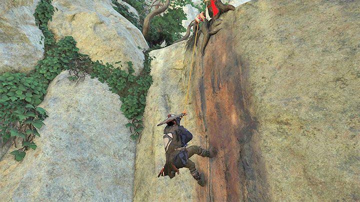 Druga kategoria zaczepów to takie, po złapaniu się których możesz zacząć wspinać się po pionowej ścianie - Ghost of Tsushima: Jak zdobyć linę z hakiem? - Ghost of Tsushima - poradnik do gry