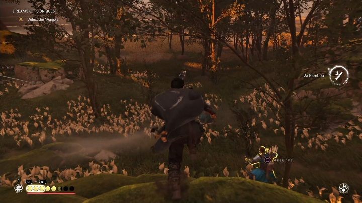Swoje zadanie rozpoczniesz od wyeliminowania Mongołów panoszących się po lasach - Ghost of Tsushima: Sen o Podboju solucja - Ghost of Tsushima - poradnik do gry