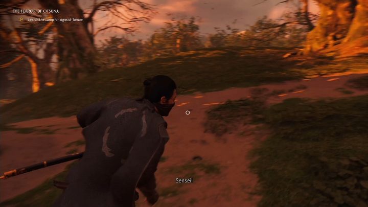 Po pokonaniu przeciwników poszukaj śladów na pisaku - Ghost of Tsushima: Postrach Otsuny solucja - Ghost of Tsushima - poradnik do gry