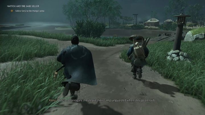 Kenji zaprowadzi Cię do opuszczonej mongolskiej wioski - Ghost of Tsushima: Nattou i sprzedawca Sake solucja - Ghost of Tsushima - poradnik do gry