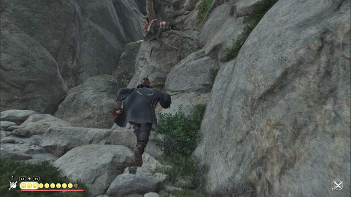Niedaleko miejsca rozpoczęcia wspinaczki znajdziecie interaktywny zaczep - użyjcie na nim liny z hakiem i wdrapcie się na górę - Ghost of Tsushima Iki Island: Saruiwa - jak dotrzeć na szczyt? - Ghost of Tsushima - poradnik do gry